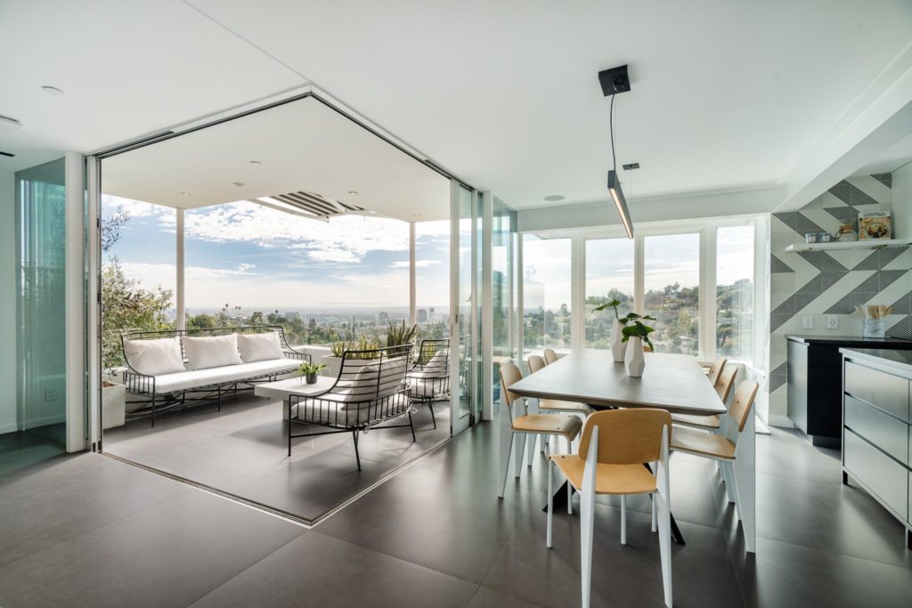 A Closer Look At One Of The Homes Corner Terraces Overlooking The Los Angeles Skyline 1024x683